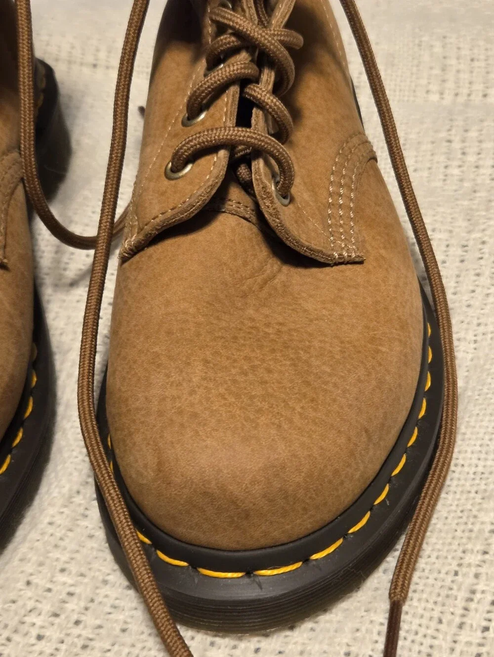 Dr. Martens 101 Unbound Tumbled Nubuck Leather Boots Tan 6M 7L Air Wair